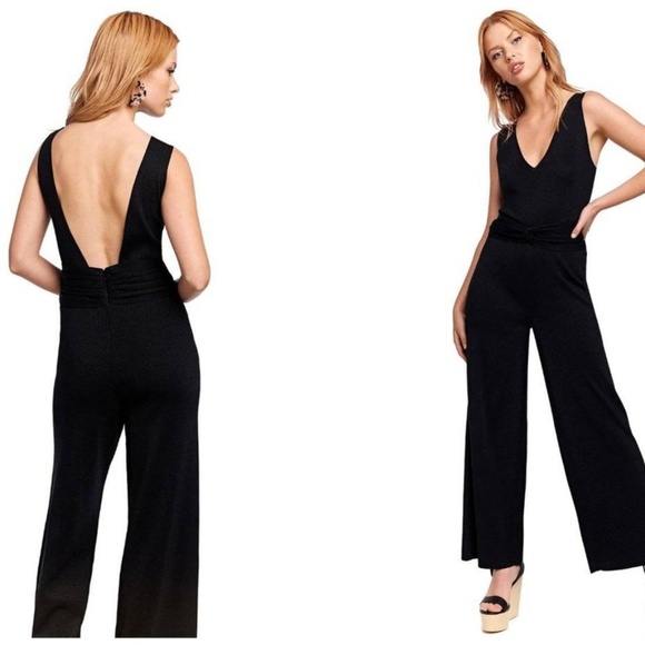 Bardot Pants - Bardot Piper Knit Wide Leg Jumpsuit NEW